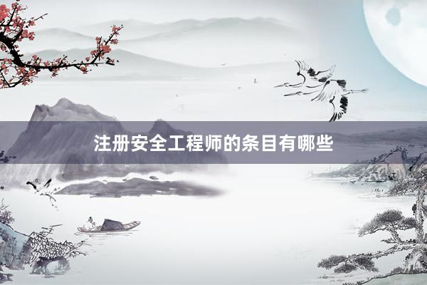 注册安全工程师的条目有哪些